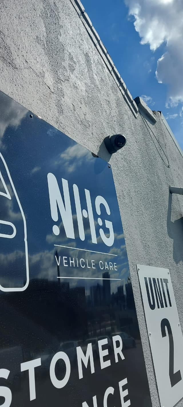 NHG Vehicle Care signage at Unit 2, Dolly Lane